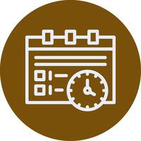 Work schedule Outline Circle Icon vector