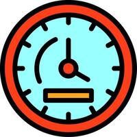 Clock Line Filled Icon vector