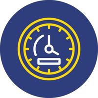 Clock Dual Line Circle Icon vector