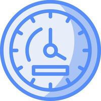 Clock Line Filled Blue Icon vector