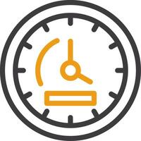 icono de dos colores de la línea de reloj vector