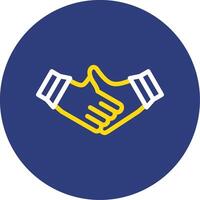 Virtual handshake Dual Line Circle Icon vector