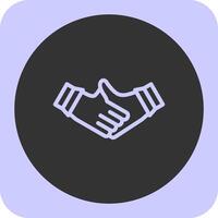 Virtual handshake Linear Round Icon vector