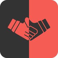 Virtual handshake Red Inverse Icon vector