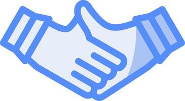 Virtual handshake Line Filled Blue Icon vector