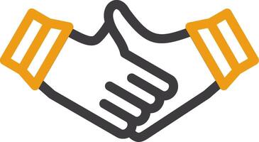 Virtual handshake Line Two Color Icon vector