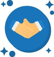 Virtual handshake Tailed Color Icon vector