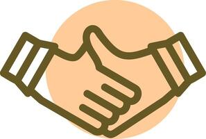 Virtual handshake Linear Circle Icon vector