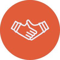 Virtual handshake Outline Circle Icon vector