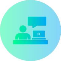 Work chat Gradient Circle Icon vector