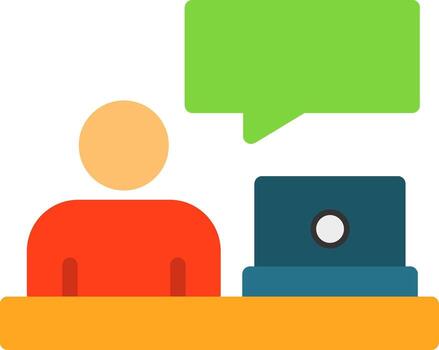 Work chat Flat Icon vector