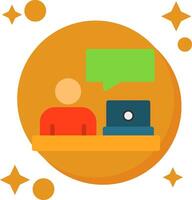 Work chat Tailed Color Icon vector