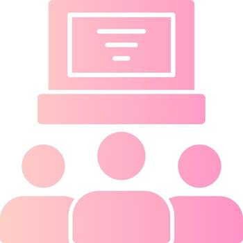 Remote team Solid Multi Gradient Icon vector