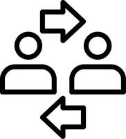 Coworker interaction Line Icon vector