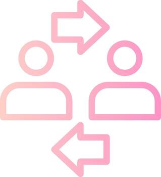 Coworker interaction Linear Gradient Icon vector