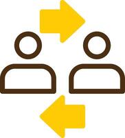 Coworker interaction Yellow Lieanr Circle Icon vector