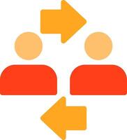 Coworker interaction Flat Icon vector