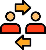 Coworker interaction Line Filled Icon vector