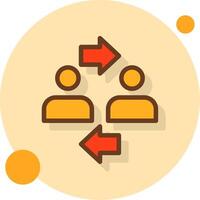 Coworker interaction Filled Shadow Circle Icon vector