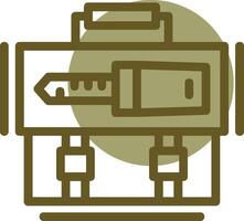 Key Linear Circle Icon vector