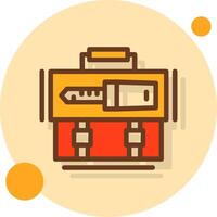 Key Filled Shadow Circle Icon vector