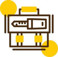 Key Yellow Lieanr Circle Icon vector