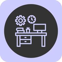 Workspace organization Linear Round Icon vector