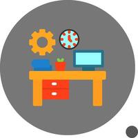 espacio de trabajo organización plano sombra icono vector