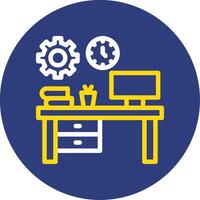 Workspace organization Dual Line Circle Icon vector