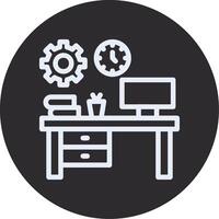 espacio de trabajo organización invertido icono vector