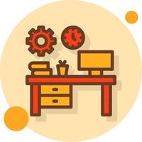 Workspace organization Filled Shadow Circle Icon vector