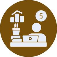 Remote benefits Glyph Circle Icon vector
