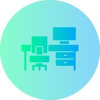 Home office ergonomics Gradient Circle Icon vector