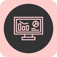 Remote work statistics Linear Round Icon vector