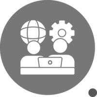 Remote work communication Glyph Shadow Icon vector