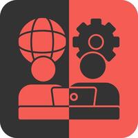 Remote work communication Red Inverse Icon vector