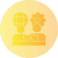 Remote work communication Gradient Circle Icon vector