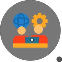 Remote work communication Flat Shadow Icon vector