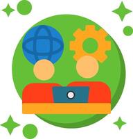 Remote work communication Tailed Color Icon vector