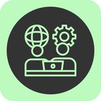 Remote work communication Linear Round Icon vector