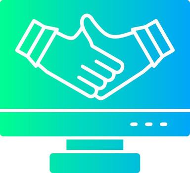 Remote work collaboration Solid Multi Gradient Icon vector