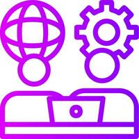 Remote work communication Linear Gradient Icon vector