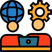 Remote work communication Line Filled Icon vector