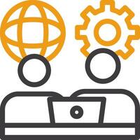 Remote work communication Line Two Color Icon vector