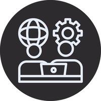 Remote work communication Inverted Icon vector