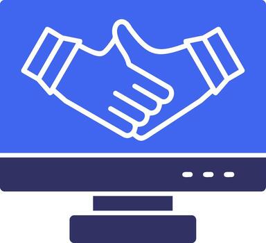Remote work collaboration Solid Two Color Icon vector