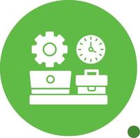 Remote work productivity Glyph Shadow Icon vector