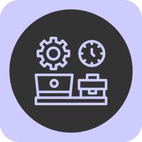 Remote work productivity Linear Round Icon vector