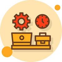 Remote work productivity Filled Shadow Circle Icon vector