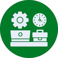 Remote work productivity Glyph Circle Icon vector